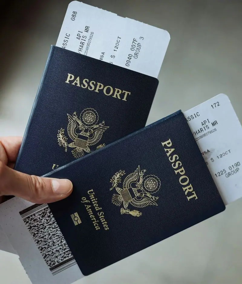 Passport and documents for an Umrah visa application
