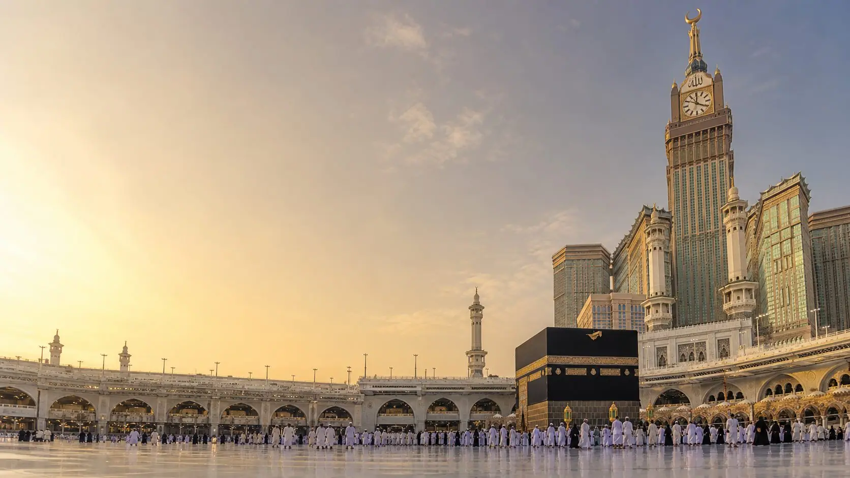 Makkah Clock Tower above Masjid al-Haram at sunset