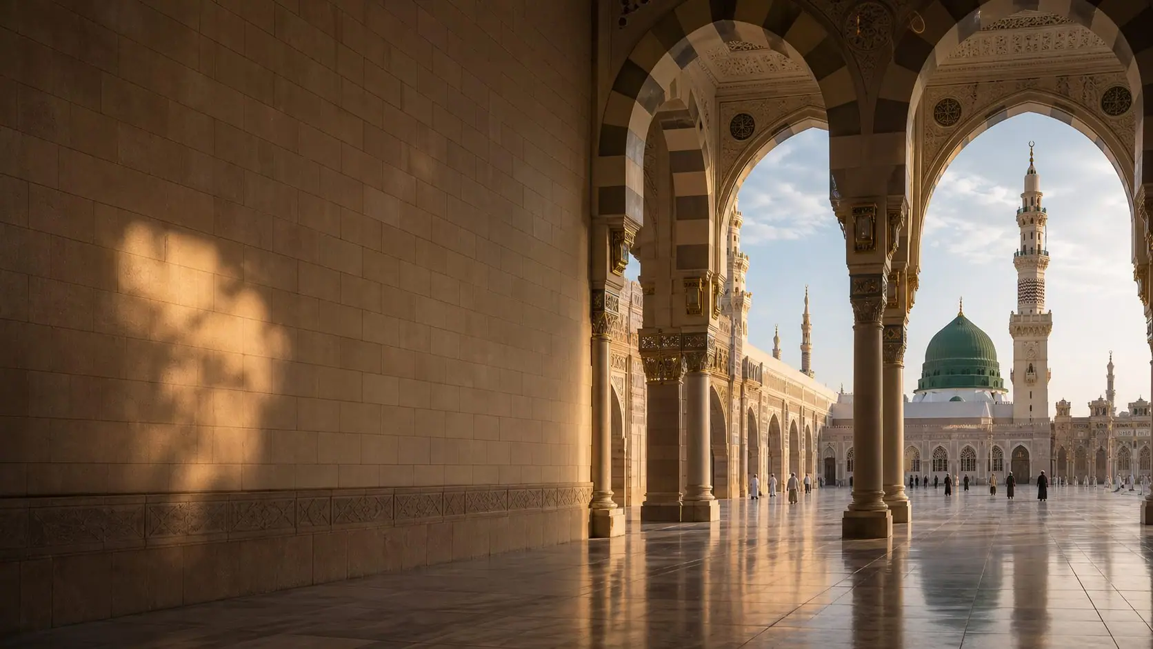 Green Dome of Masjid an-Nabawi in Madinah